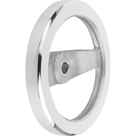 2-Spoke Handwheel D1=125 Reamed Hole With Slot D2=12H7, B3=4, T=13,8, Aluminum, Without Grip